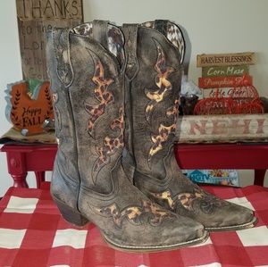 Laredo Cowgirl Boots with Leopard Inlays 9.5 M
